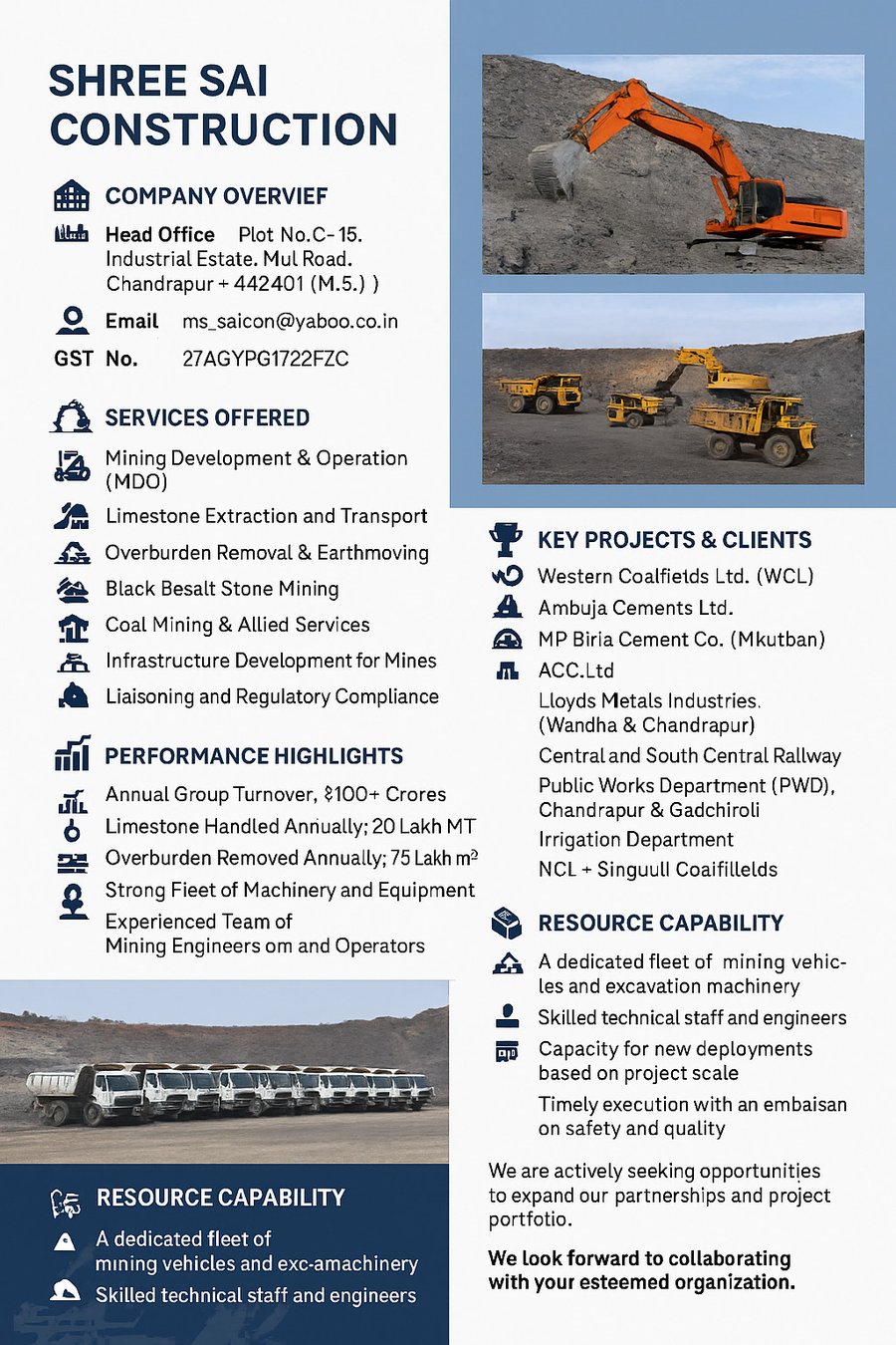 Shree Sai Construction company profile flyer